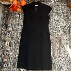Calvin Klein Black Office Wrap Dress